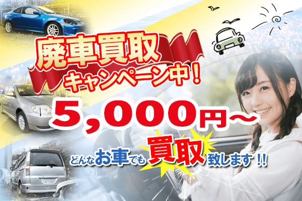 どんなお車でも5,000円で買取